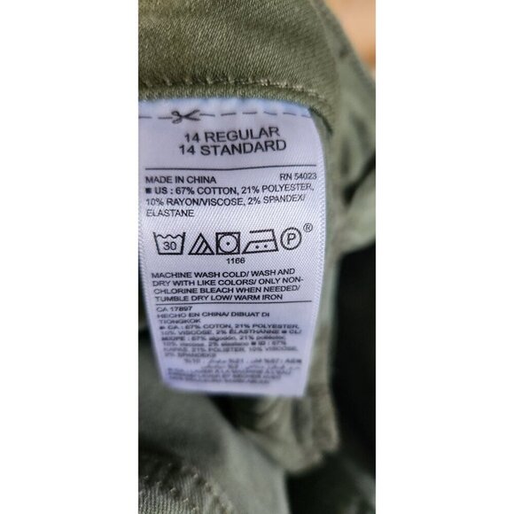 Old Navy Jeans Size 14 Womens Rockstar Mid-Rise Olive Green Skinny - Picture 3 of 8